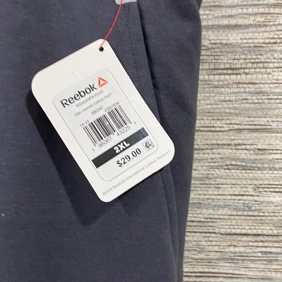 Reebok Mens Tapered Slim Fit Cargo Jogger Pants 2XL Navy Blue Stretch Fabric NWT - Picture 3 of 6